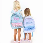 Girl's Coquette Bow and Flower Ruffle Backpack, Monogrammed backpack (4)