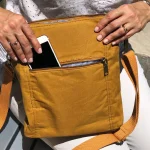 Waxed Canvas Shoulder Bag Medium Sized Crossbody Bag Work Purse (1)